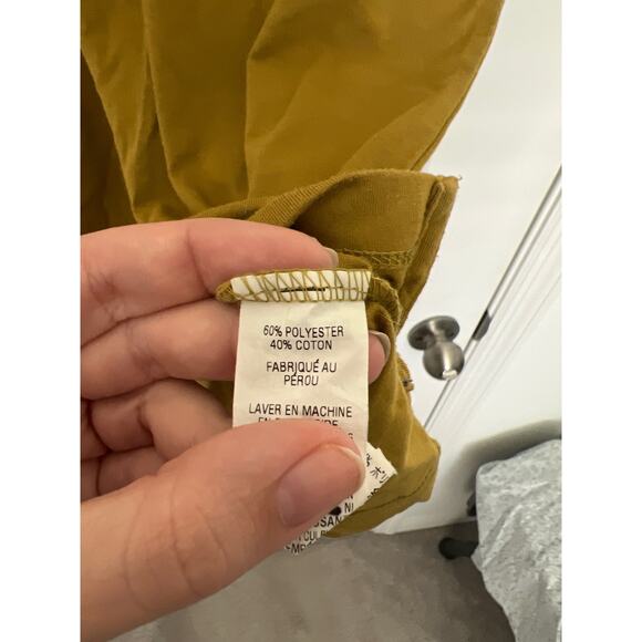 L.L.Bean Regular Fit Short Sleeve Collared 1/4 Zip Polo Shirt Mustard Mens Large - Picture 5 of 5